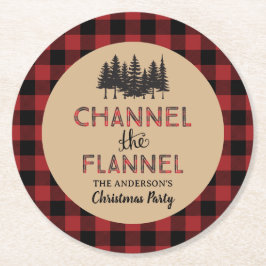Channel Flannel Weihnachtsbuch-Untersetzer des Par Runder Pappuntersetzer