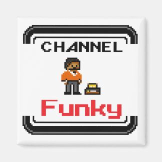 Channel Funky Pixel Art 2 Inch Square Magnet