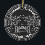 Channel Islands National Park California Monoline Keramik Ornament<br><div class="desc">Channel Islands Monoline Design. Der Park umfasst 5 ökologisch reiche Inseln vor der Küste Südkaliforniens.</div>