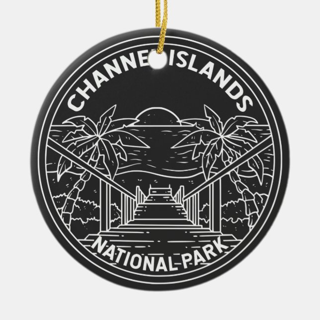 Channel Islands National Park California Monoline Keramik Ornament (Vorne)
