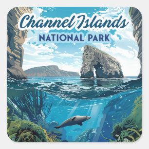 Channel Islands National Park California Quadratischer Aufkleber