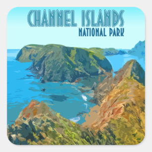 Channel Islands National Park California Vintag Quadratischer Aufkleber