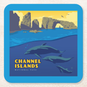 Channel Islands National Park Dolphins Rechteckiger Pappuntersetzer