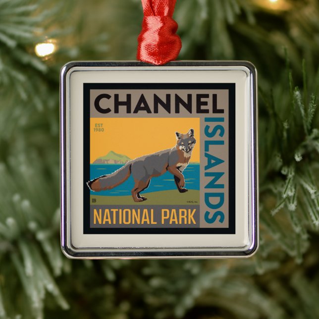 Channel Islands National Park | Fox Ornament Aus Metall (Baum)
