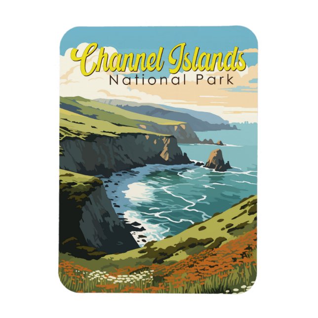 Channel Islands National Park Illustration Travel Magnet (Vertikal)