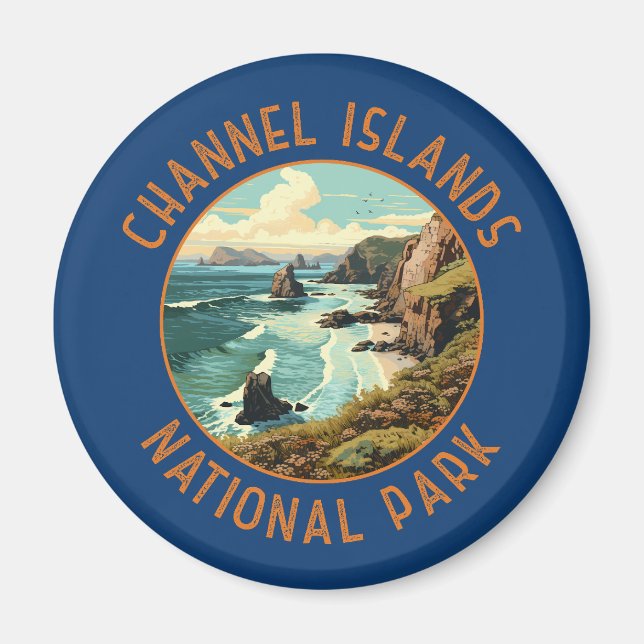 Channel Islands National Park Retro Kunstgewerbe Magnet (Vorne)