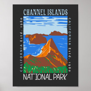 Channel Islands Nationalpark Vintag gefährdet Poster