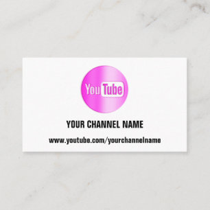 CHANNEL NAME YOU TULOGO QR CODE PINK WHITE  VISITENKARTE