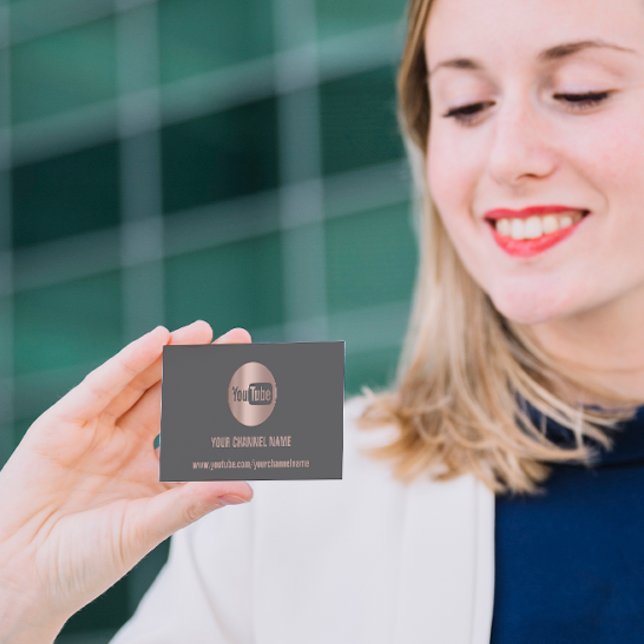 CHANNEL NAME YOUTUBER LOGO QR CODE GREY VISITENKARTE (Von Creator hochgeladen)
