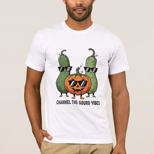 Channel The Gourd Vibes Funny Pumpkin Squad T-Shirt (Vorderseite)