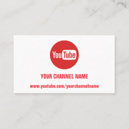 CHANNEL YOUTUBER LOGO QR CODE RED LOGO WHITE VISITENKARTE