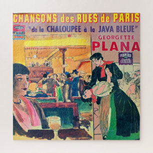Chansons, französische Vintage Schallplattenhülle Puzzle