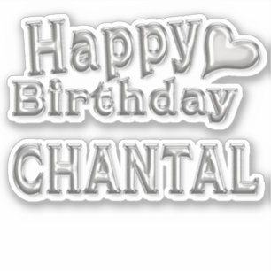 Chantal Happy Birthday silver Aufkleber Sticker