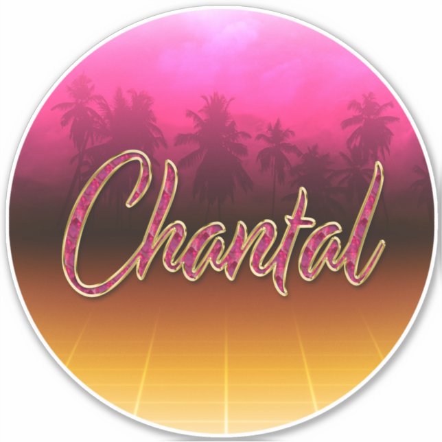Chantal Vorname Name golden pink Aufkleber Sticker (Vorderseite)