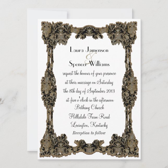 Chanteleah White Formal Einladung (Vorderseite)