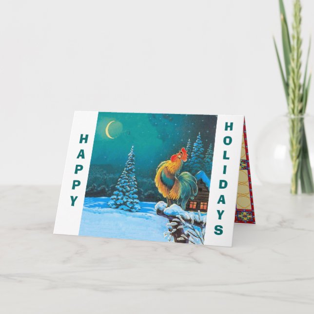 Chanticleer, frohe Feiertage Feiertagskarte (Vorderseite)