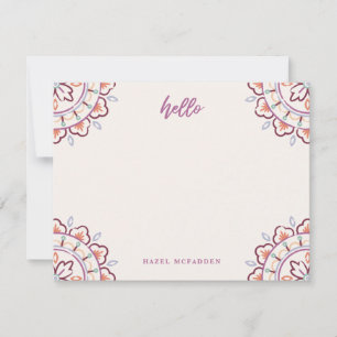 Chantilly Boho Mandala Stationery - Plum Mitteilungskarte
