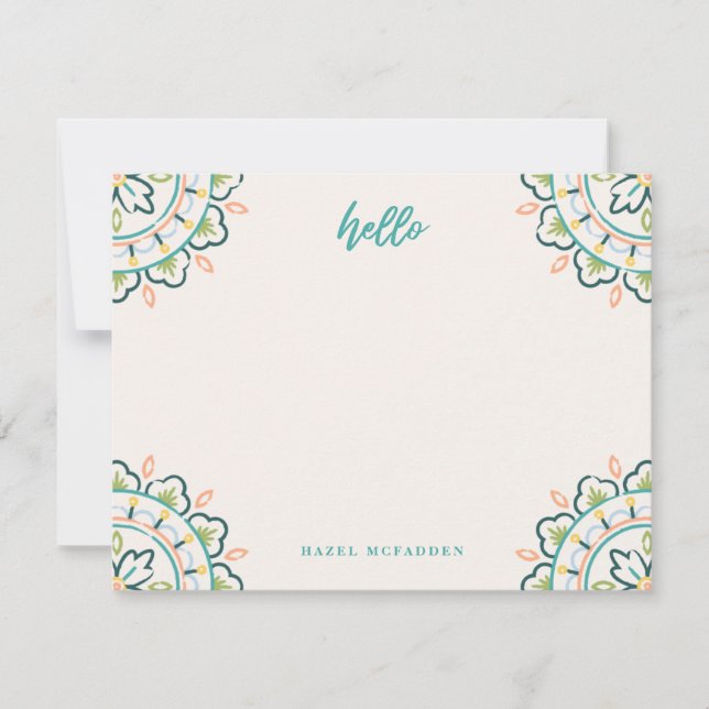 Chantilly Boho Mandala Stationery - Pool Mitteilungskarte (Vorderseite)
