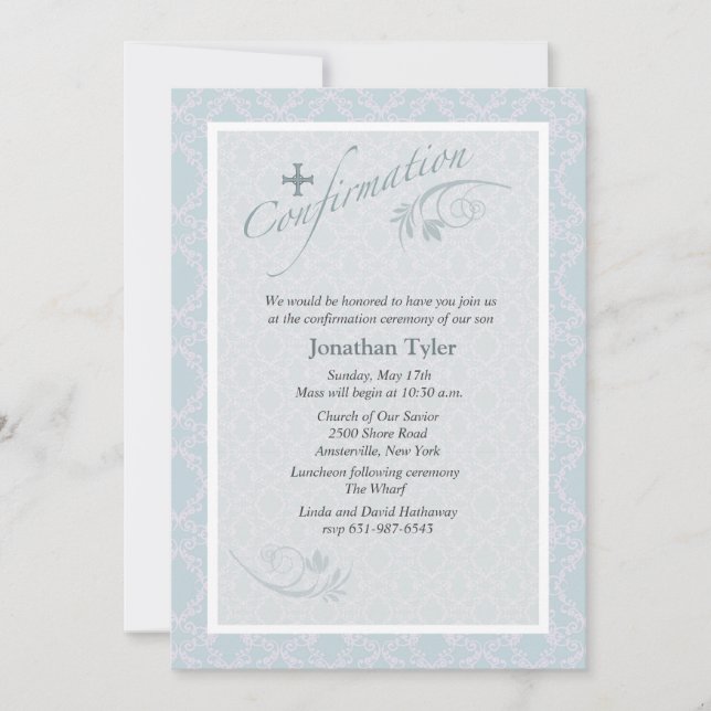 Chantilly Religious Confirmation Einladung (Vorderseite)