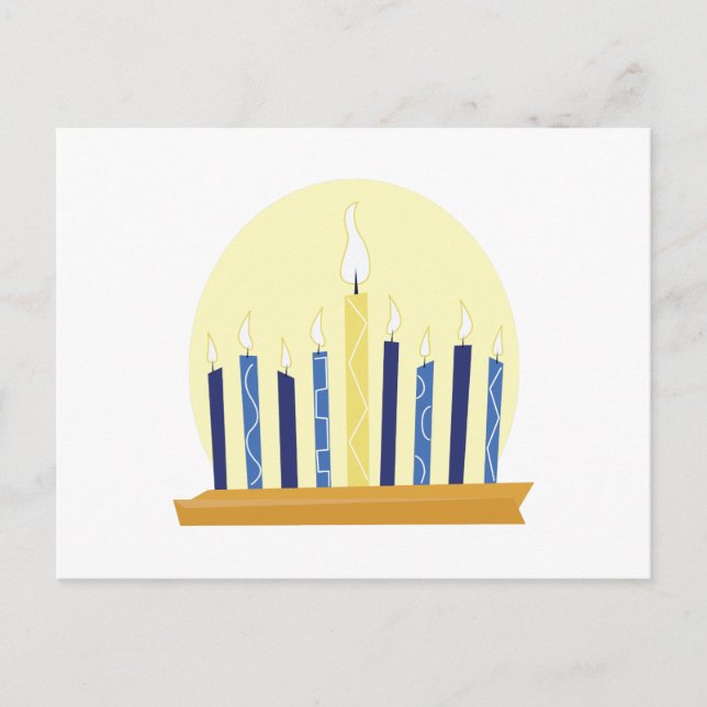 Chanukah Candles Postkarte (Vorderseite)