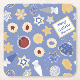 Chanukah Cookie Party Rechteckiger Pappuntersetzer