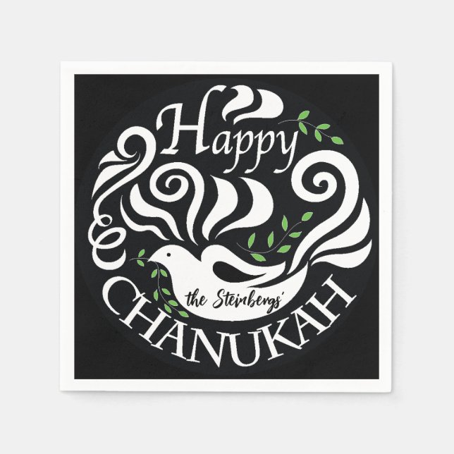 Chanukah Dove Serviette (Vorderseite)