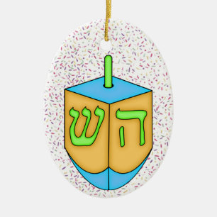 Chanukah Dreidel Keramikornament