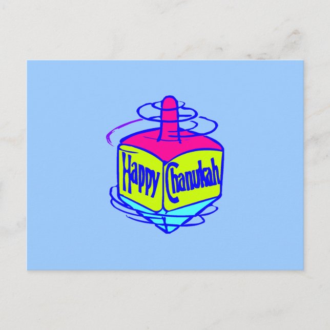 Chanukah Dreidel Postkarte (Vorderseite)