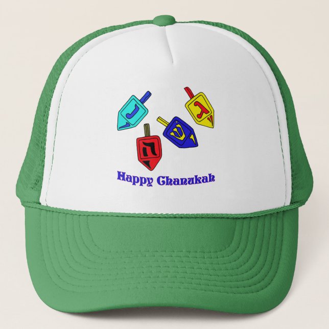 Chanukah Dreidels Truckerkappe (Vorderseite)
