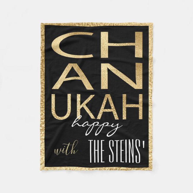 Chanukah Gold Fleece Blanket (Vorderseite)