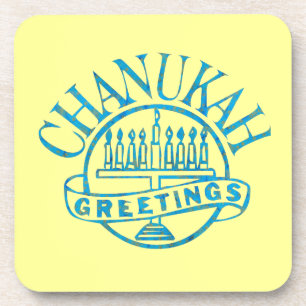 Chanukah Greetings Menorah Untersetzer