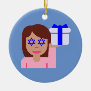 Chanukah Haar gedreht Emoji Keramikornament