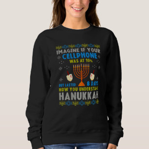 Chanukah Handy Zitat Jüdischer Prix Ugly Hanukka Sweatshirt