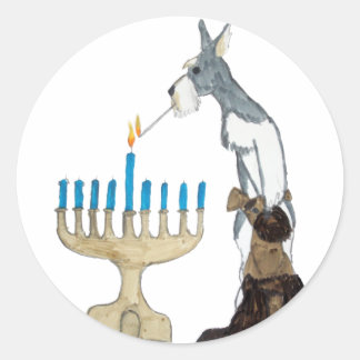 Chanukah (Hanukka)-Karte Runder Aufkleber