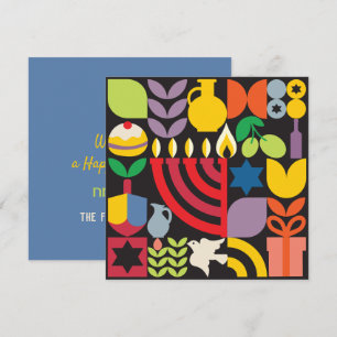 Chanukah Hanukkah Menorah Donut Jewish Stars Karte