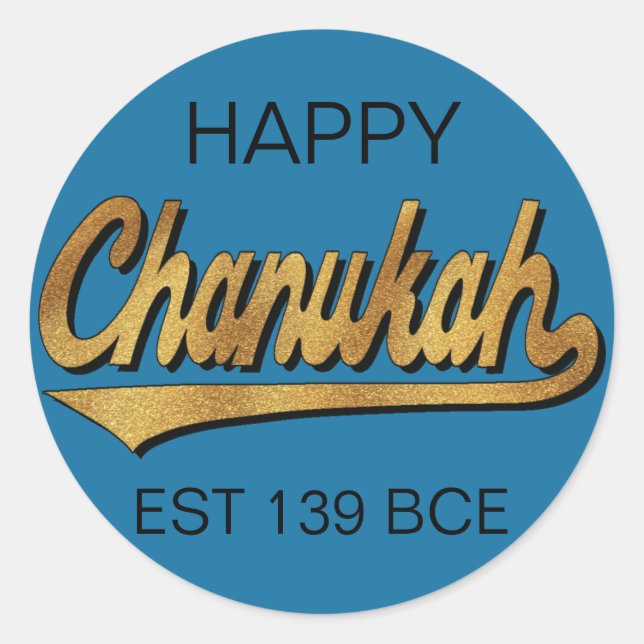Chanukah/Hanukkah Retro Stickers Runde (Vorderseite)