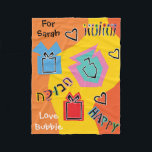 Chanukah Happy Fleece Blanket<br><div class="desc">Personalisieren Sie "Chanukah Happy" Fleece Blanket/Small Personalize, indem Sie bearbeitbaren Text mit Ihrem bevorzugten Schriftart Farbe, Größe und Stil. Dieses Design kann auch zu Deckengrößen, mittel und groß, hinzugefügt werden. Größe: Fleece Blanket, 30"x40" Es ist schwer, sich selbst zu kuscheln. wie mit dieser voll gestaltbaren Fleecedecke. Gestalte die gesamte Vorderseite...</div>