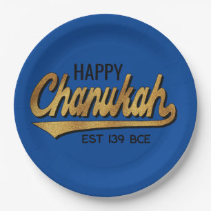 Chanukah Happy Retro Pappteller