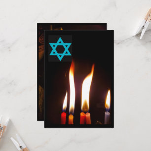 Chanukah Kerzen Flammen, Star der Einladung von Da