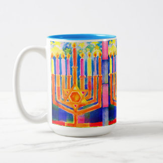 Chanukah Lights Zweifarbige Tasse