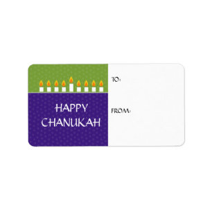 Chanukah Menorah Geschenk-Aufkleber Adressaufkleber