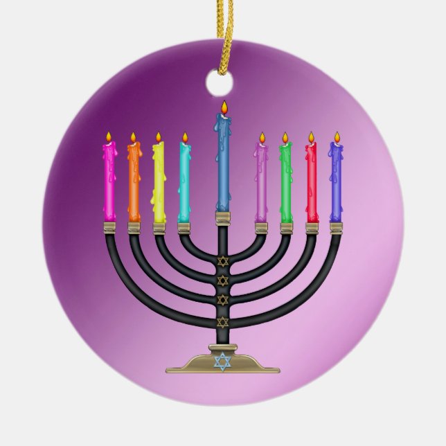 Chanukah Menorah Keramikornament (Vorne)