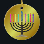 Chanukah Menorah Keramikornament<br><div class="desc">Viel Spaß damit! Denken Sie an Themen! Spielen Sie mit Hintergrundfarben, fügen Sie Text hinzu oder löschen Sie, und (gegen ein bisschen extra Gebühr) passen Sie den Rücken mit Bildern, Farbe, Ihr Logo / Geschäftsinfos, etc.! Diese sind auch ideal für Geschenke oder als Finishing-Touch auf Ihrer Geschenkverpackung. Vielen Dank, dass...</div>
