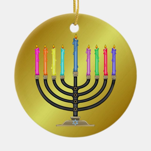 Chanukah Menorah Keramikornament (Vorne)