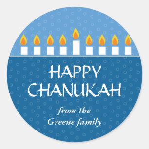 Chanukah Menorah Runder Aufkleber