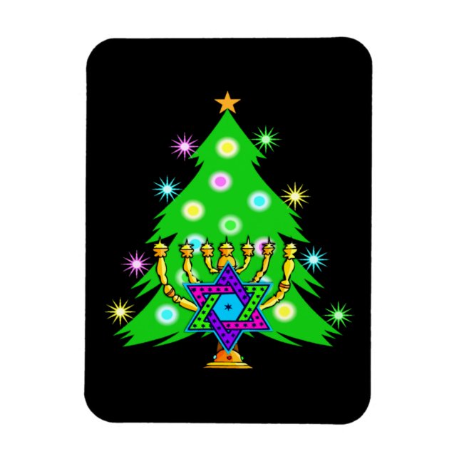 Chanukah Menorah Weihnachtsbaum Magnet (Vertikal)