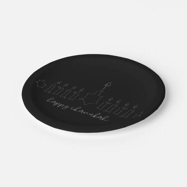 Chanukah Papierplatte Pappteller (Schrägansicht)