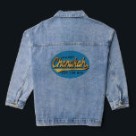 Chanukah Retro Jeansjacke<br><div class="desc">Denim Jean Jacket "Hanukkah Retro" Personalisieren, indem Sie bearbeitbaren Text durch Ihren eigenen ersetzen. Wählen Sie Ihren bevorzugten Schriftart Stil, Größe und Farbe. Designelemente können auf andere Zazzle-Produkte übertragen werden. Style: Women's Denim Jacket (Jean Jacket) Diese individuelle Damenjacke ist Ihr persönliches Modestatement! Personalisieren Sie es mit Ihrem Lieblingsbild oder -design,...</div>