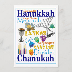 Chanukah Words Collage Einladung