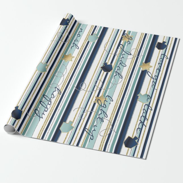 Chanukah Wrapping Paper The New Eleganto Geschenkpapier (Ungerollt)